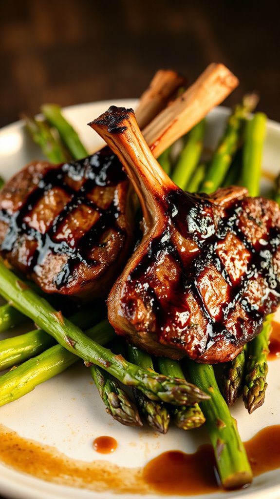 lamb chops with asparagus