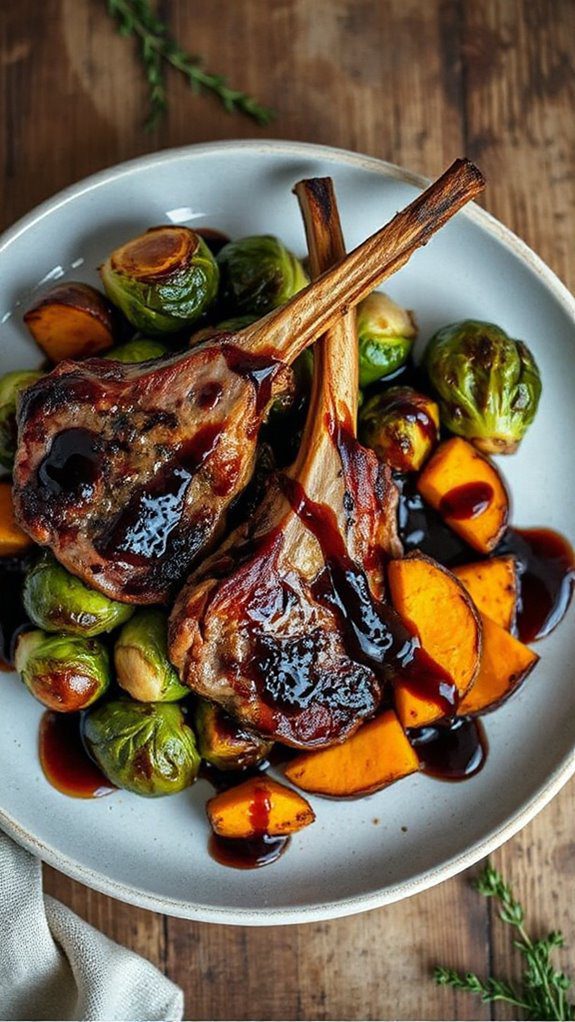 lamb chops with brussels sprouts