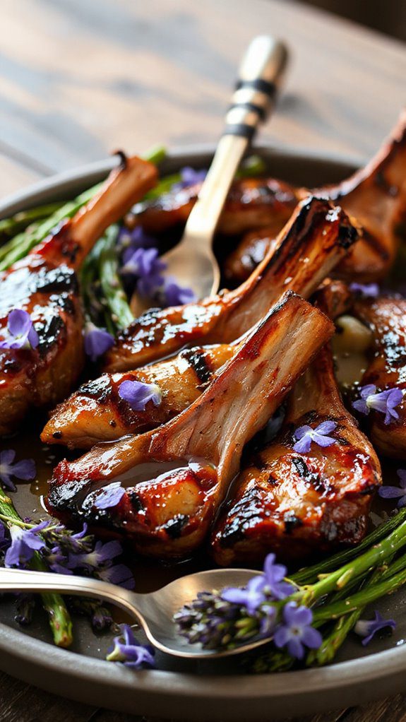 lavender infused barbecue lamb chops lavender infused barbecue lamb chops