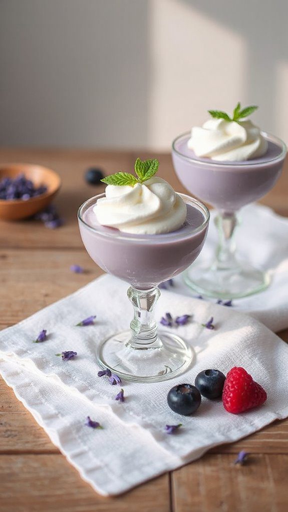 lavender infused sweet dessert mousse