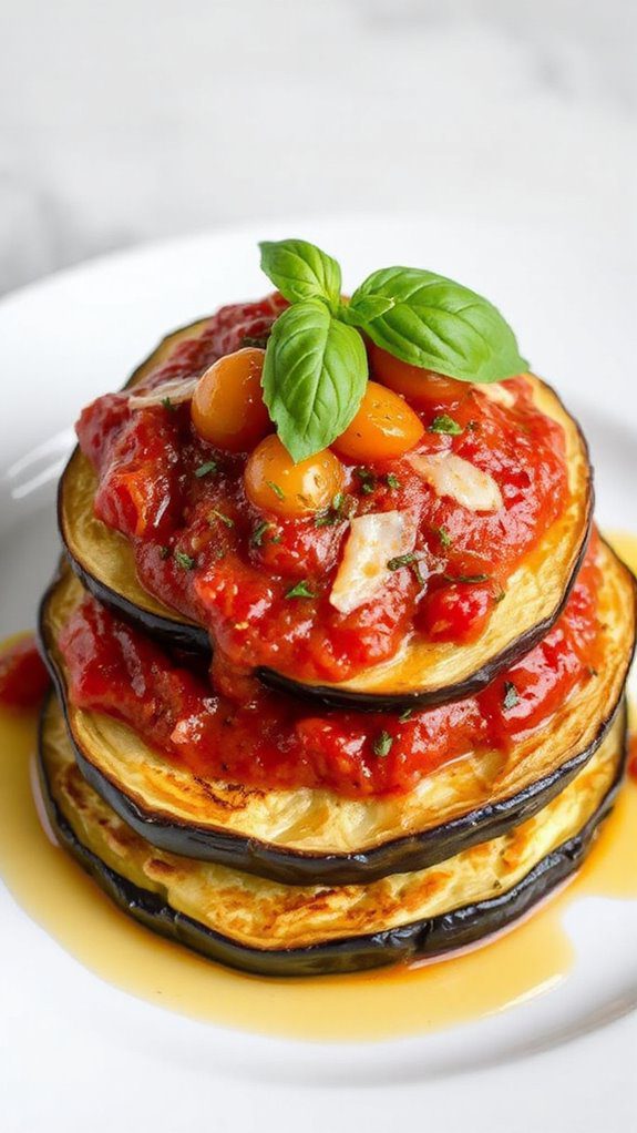 layered eggplant cheese dish