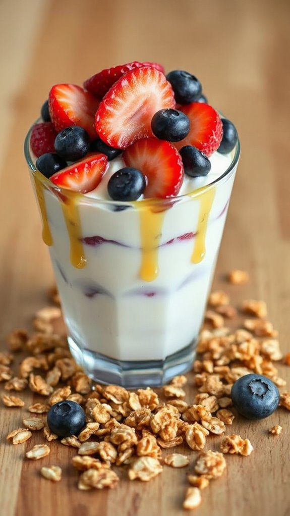 layered yogurt and fruit