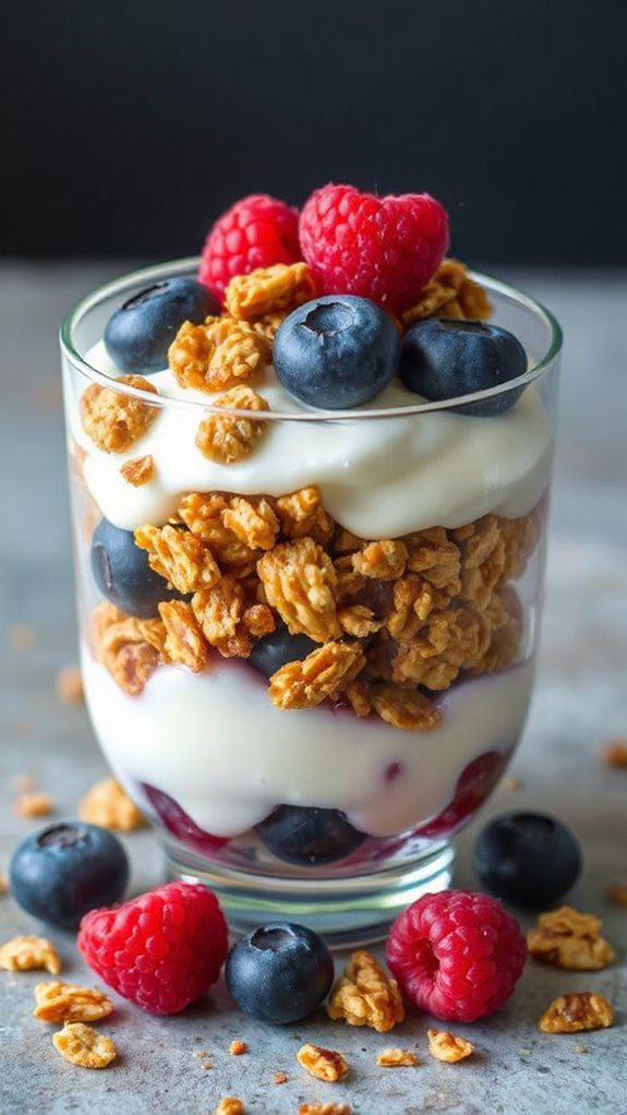 layered yogurt and granola
