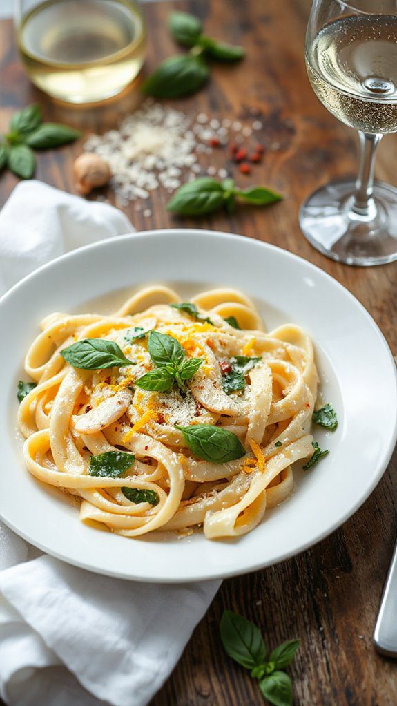 lemon basil infused pasta