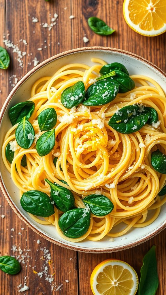 lemon butter pasta spinach lemon butter pasta spinach