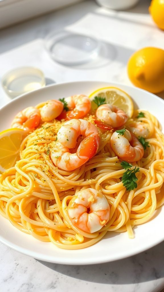 lemon garlic butter shrimp pasta
