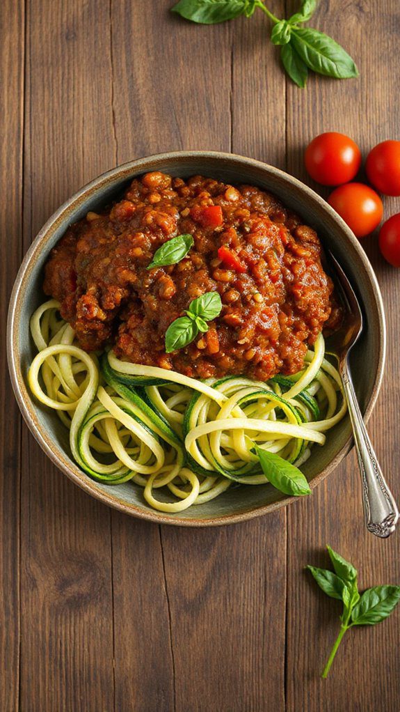 lentil bolognese zucchini noodles
