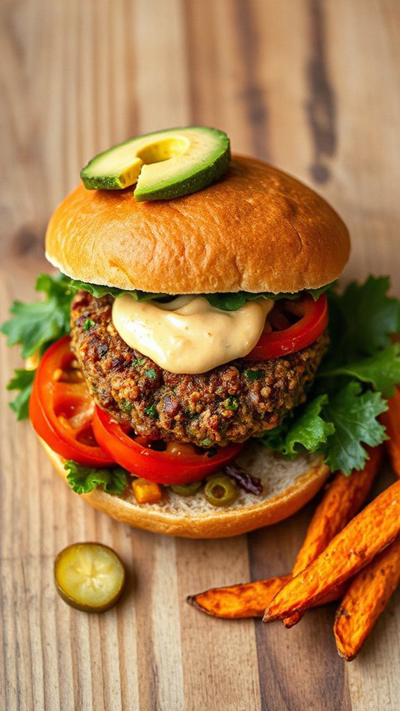 lentil burger with aioli lentil burger with aioli
