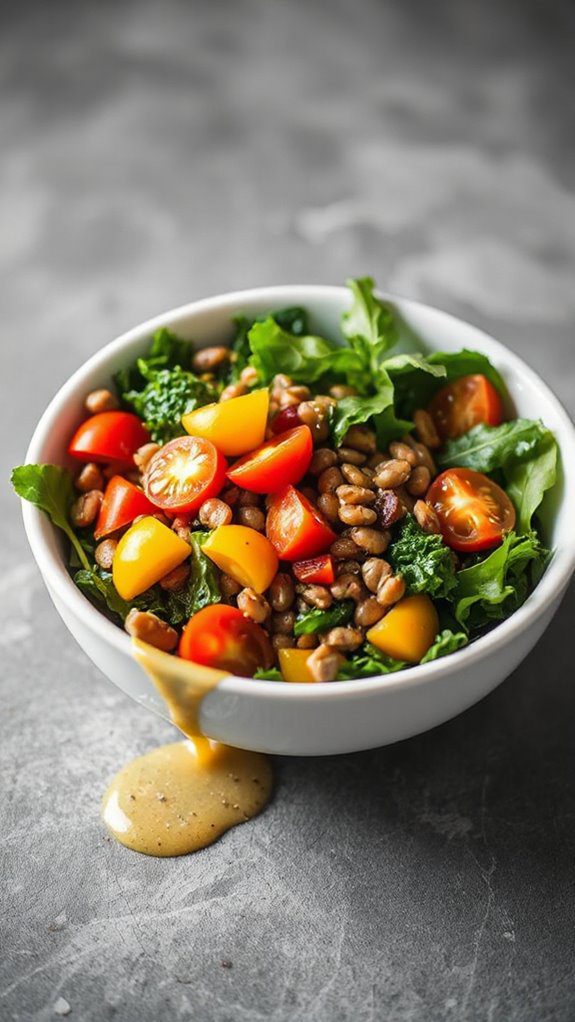 lentil salad with dressing