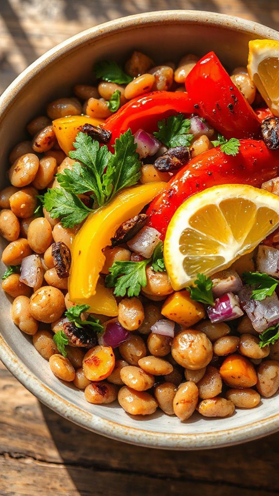 lentil salad with peppers