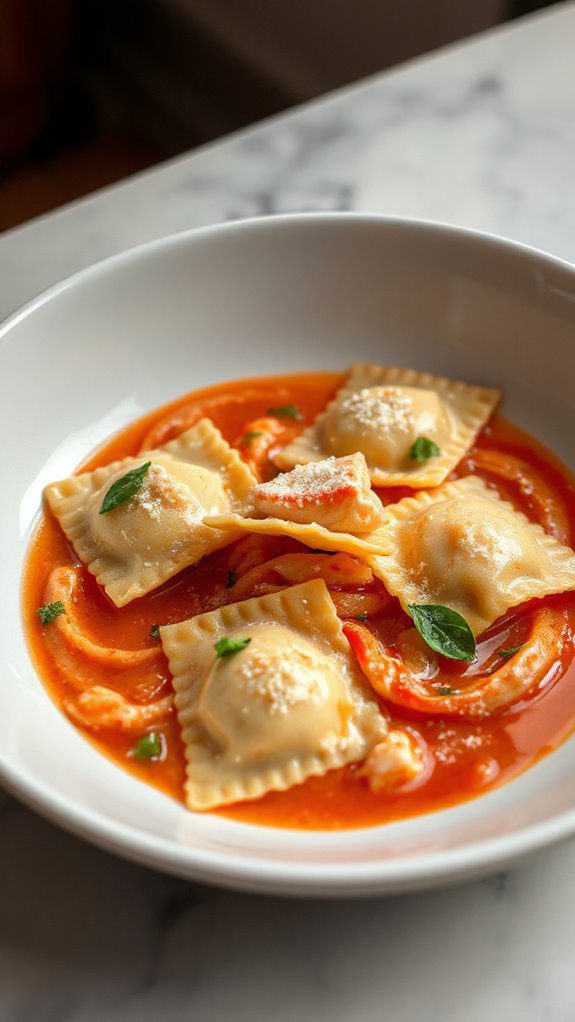 lobster ravioli with sauce lobster ravioli with sauce