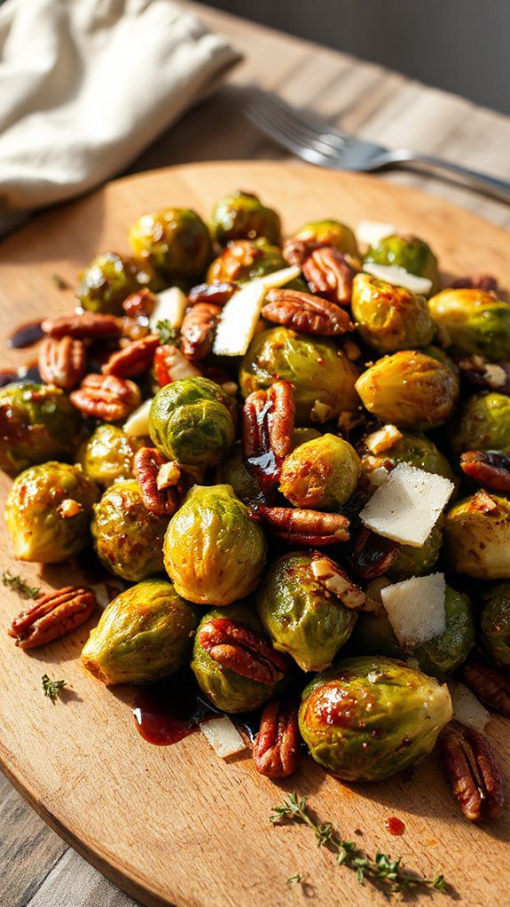 maple balsamic roasted sprouts