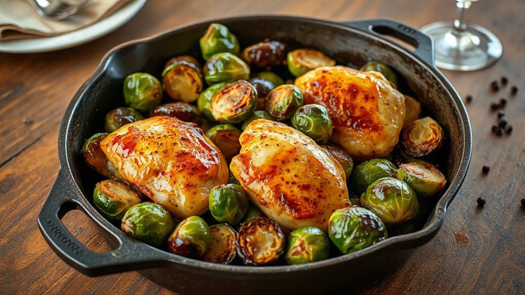 maple glazed brussels sprouts chicken