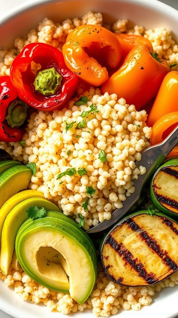 mediterranean couscous vegetable bowl
