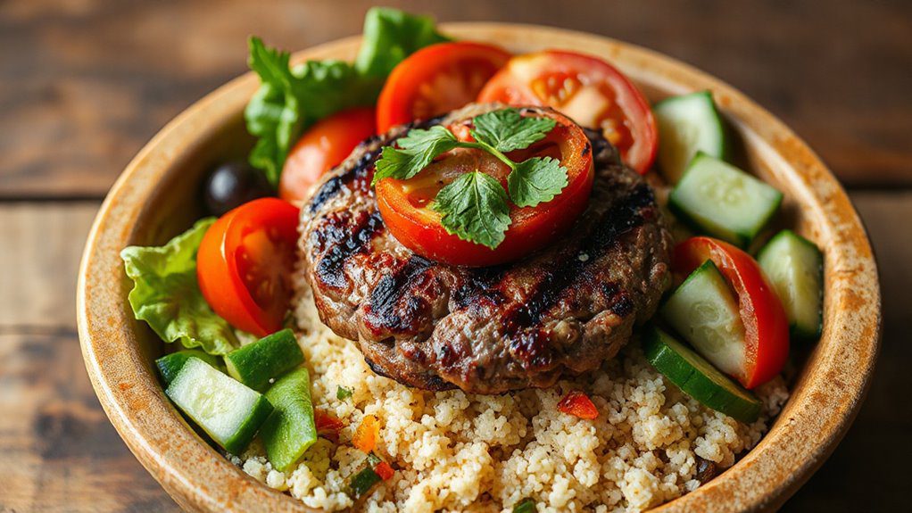 mediterranean inspired burger salad