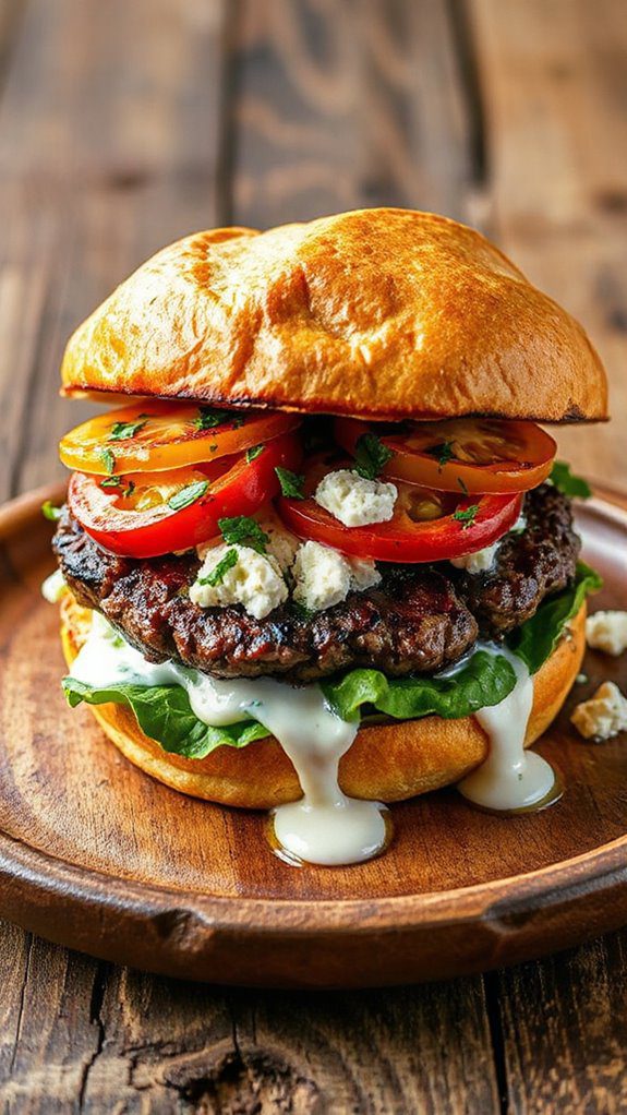 mediterranean inspired feta burger mediterranean inspired feta burger