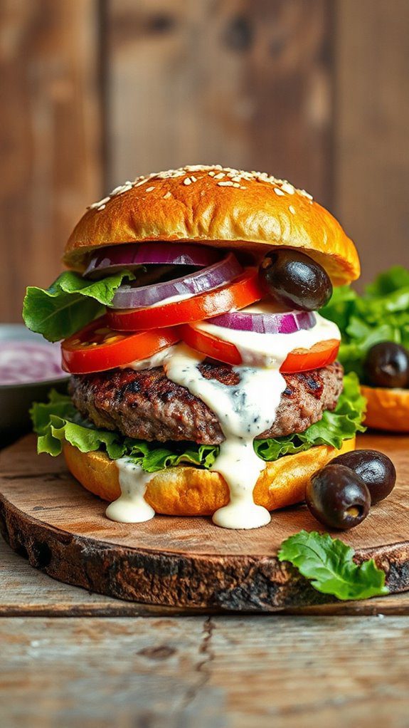 mediterranean inspired flavorful burger