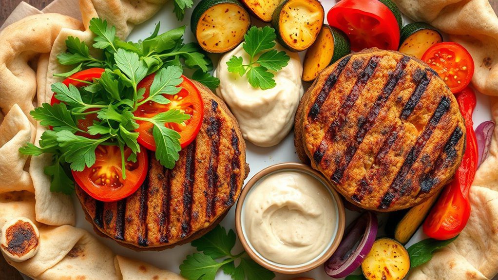 mediterranean inspired plant based burger