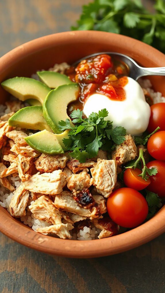 microwave chicken burrito bowl
