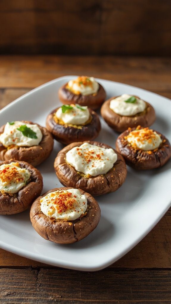 microwave cooked stuffed mushrooms