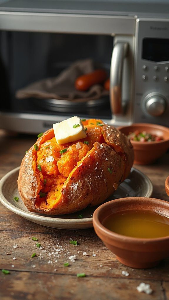 microwave cooked sweet potato