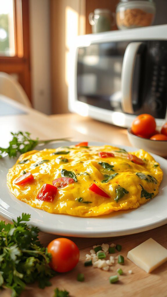 microwave cooked vegetable omelette microwave cooked vegetable omelette