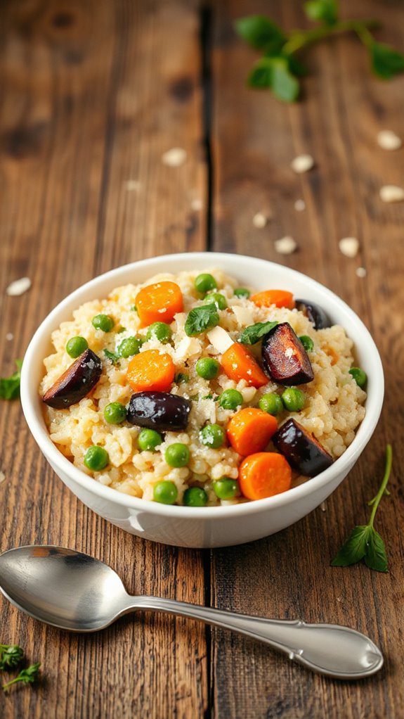 microwave cooked vegetable risotto