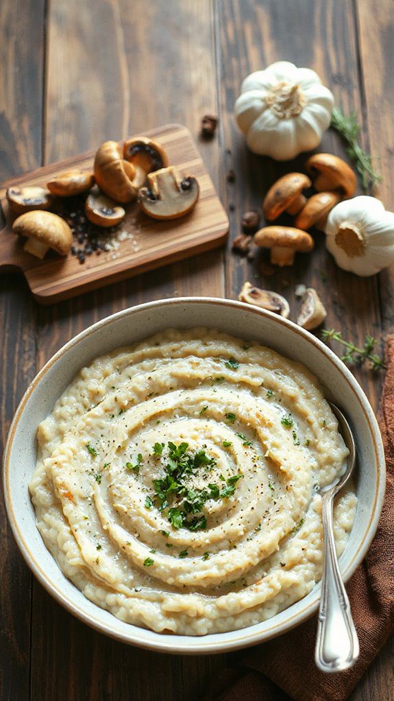 microwave creamy mushroom risotto