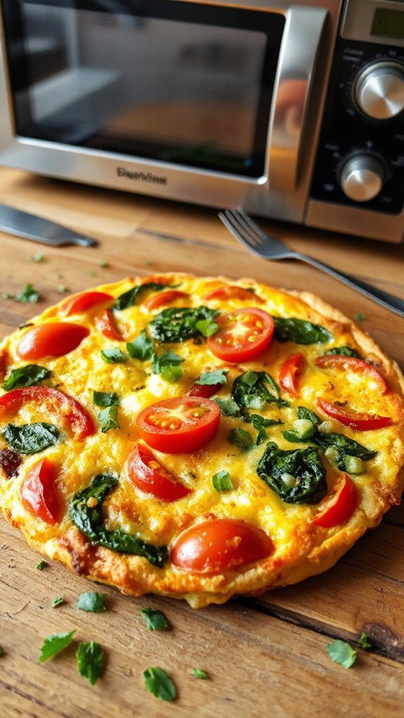 microwave frittata with veggies