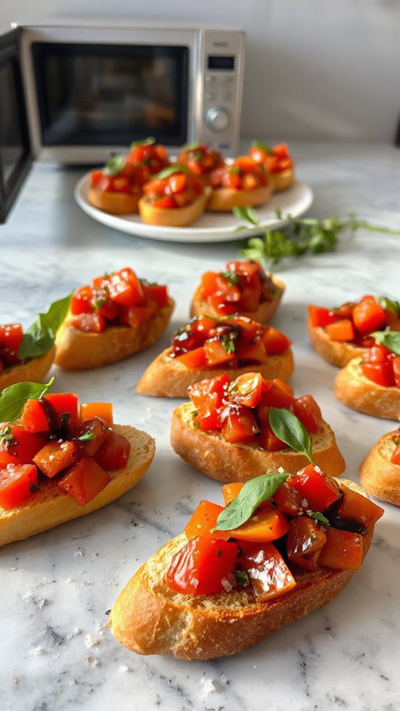 microwave preparation for bruschetta