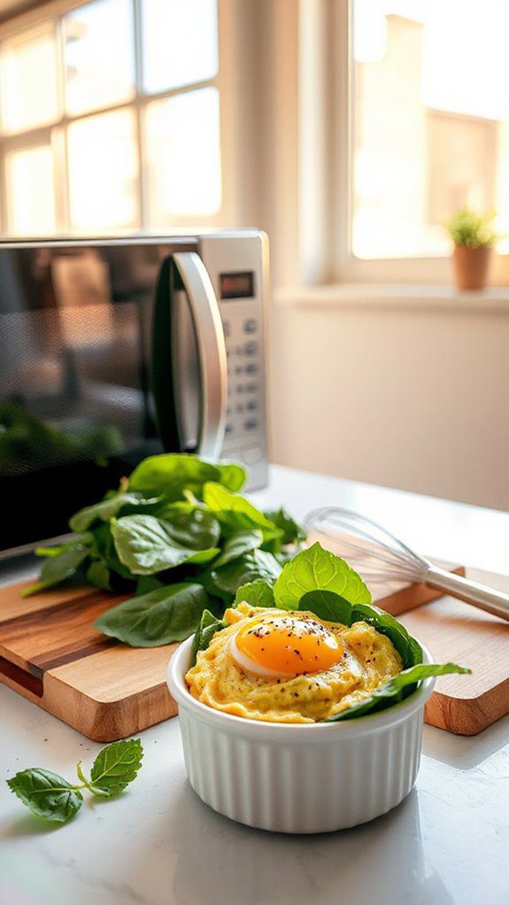 microwave spinach scrambled eggs microwave spinach scrambled eggs