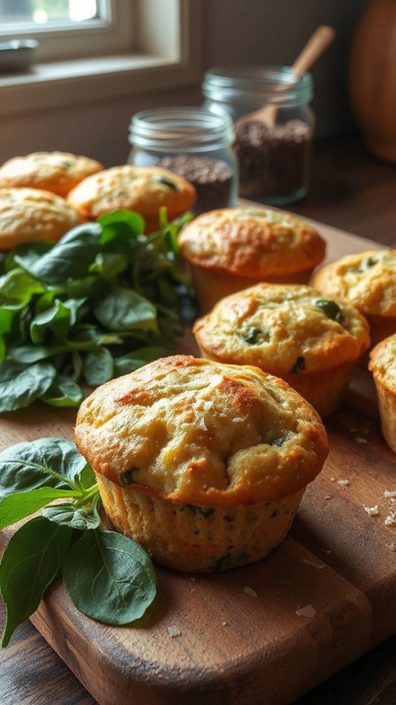 microwave turkey spinach muffins