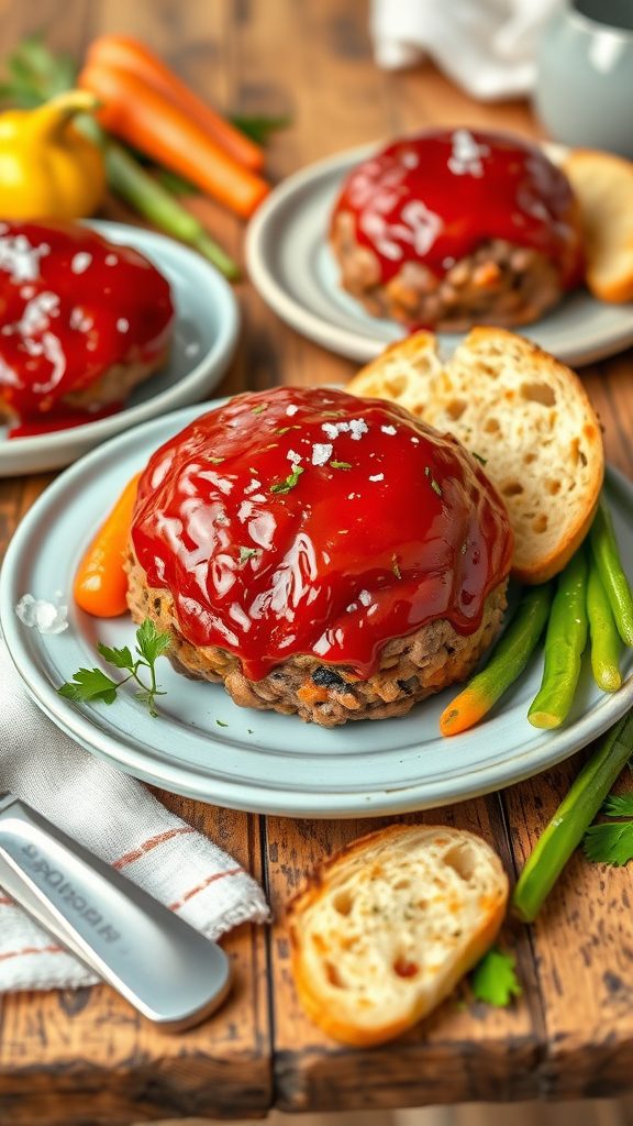 mini meatloaves with glaze