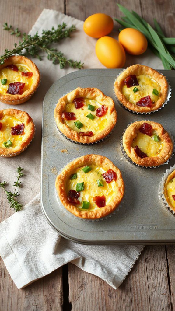 mini savory egg pies