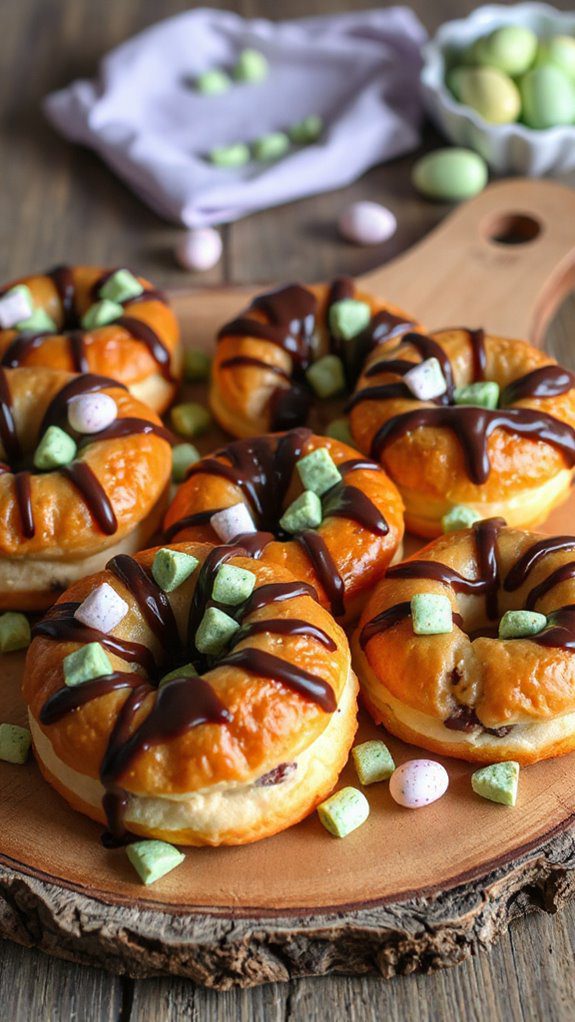 minty chocolate filled pastries