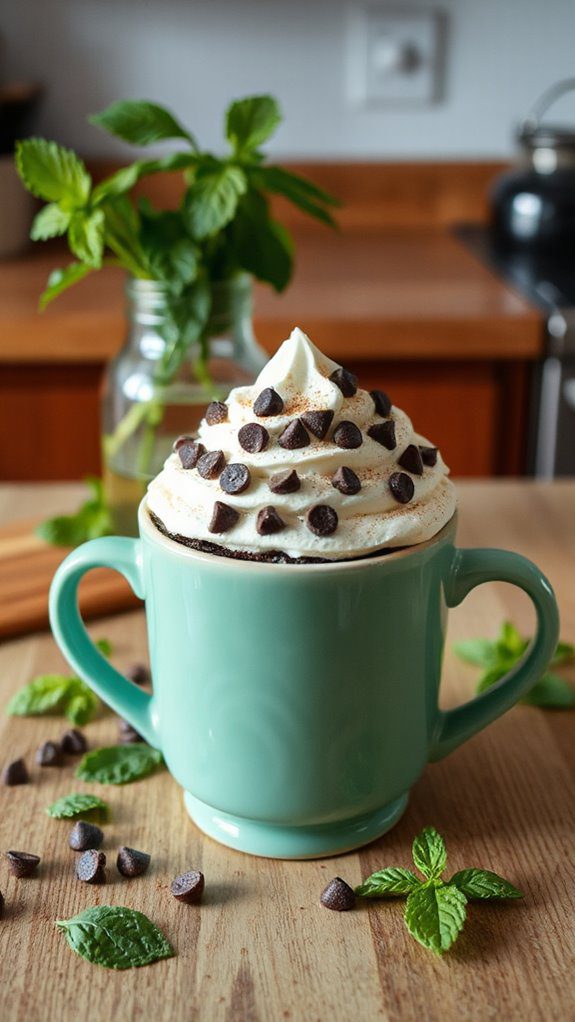 minty chocolate mug cake