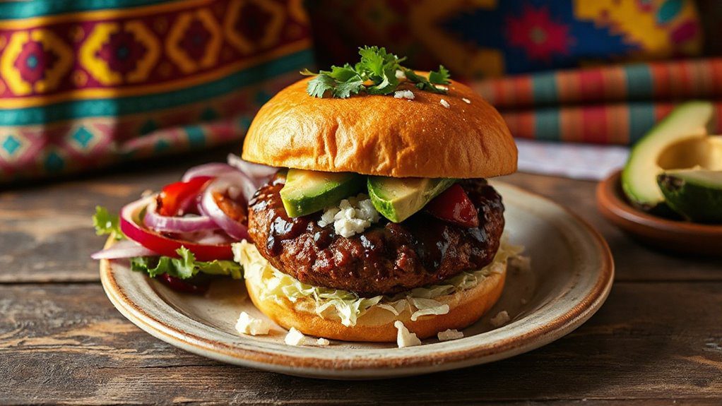mole glazed cotija burger mole glazed cotija burger