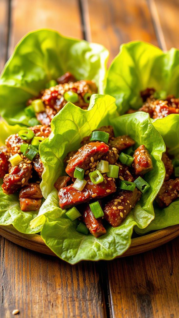 mongolian beef in lettuce