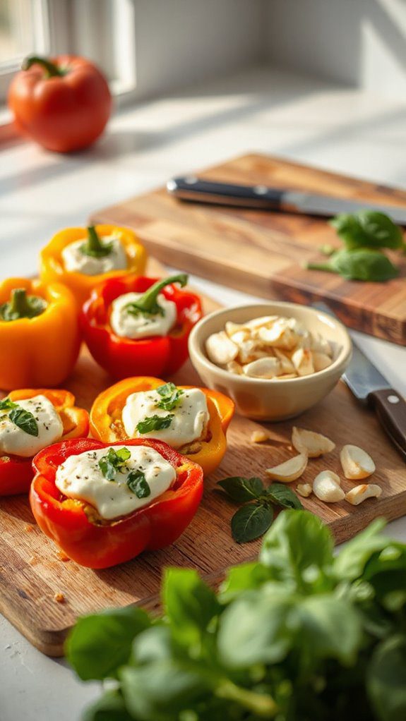 mozzarella filled pepper dish
