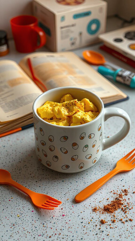 mug cooked scrambled eggs