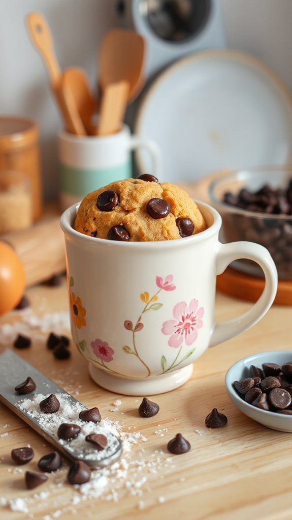 mug cookie with chocolate