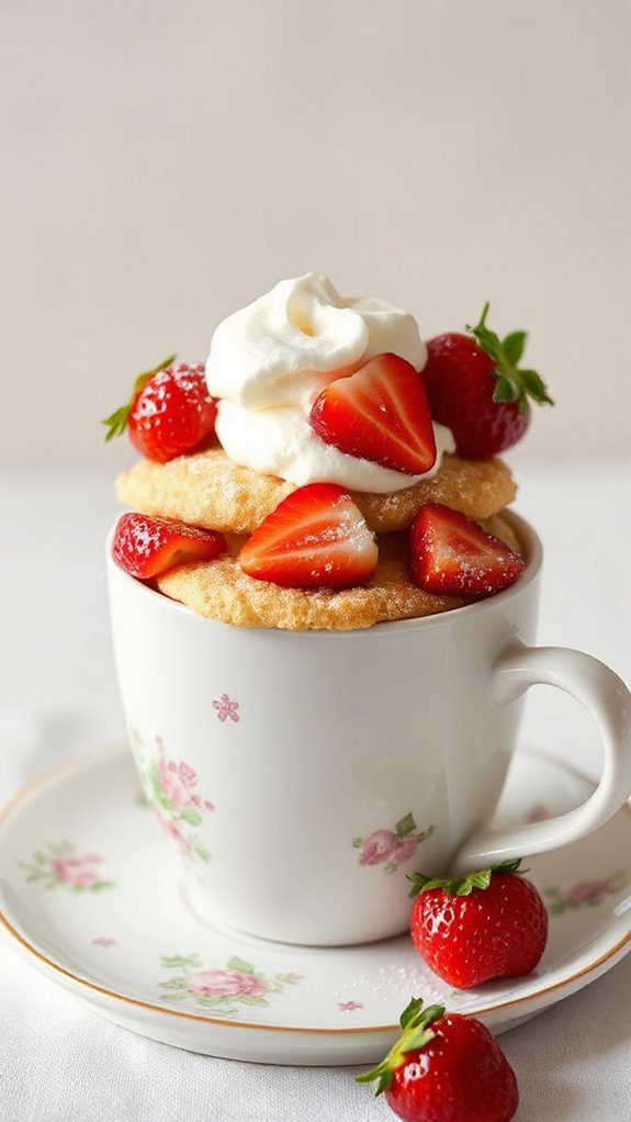mug dessert with strawberries mug dessert with strawberries