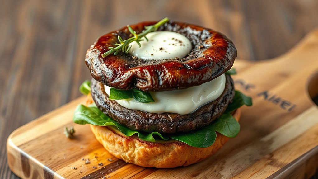 mushroom burger with cheese