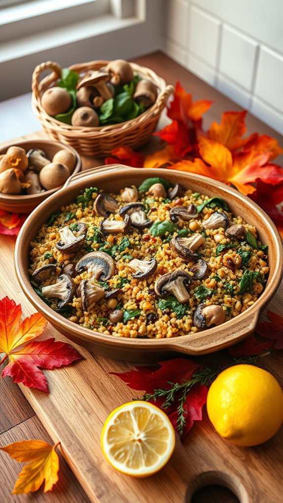mushroom spinach quinoa casserole mushroom spinach quinoa casserole