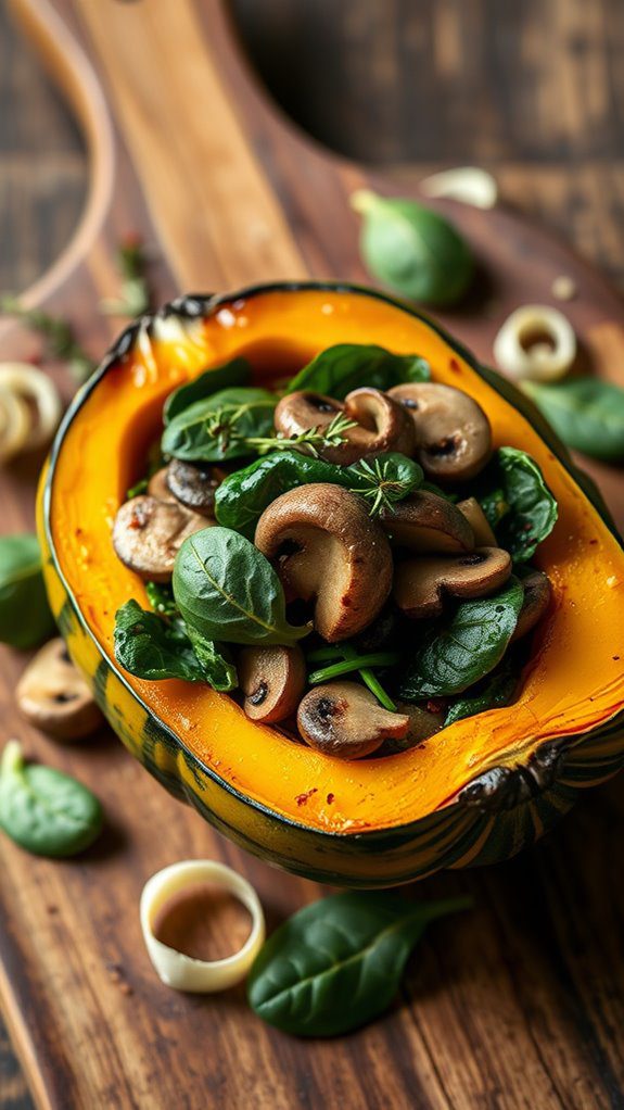 mushroom spinach stuffed squash mushroom spinach stuffed squash