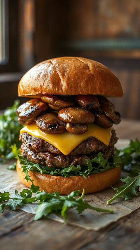 mushroom swiss burger delight mushroom swiss burger delight