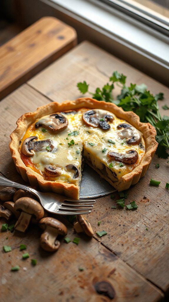mushroom swiss quiche recipe