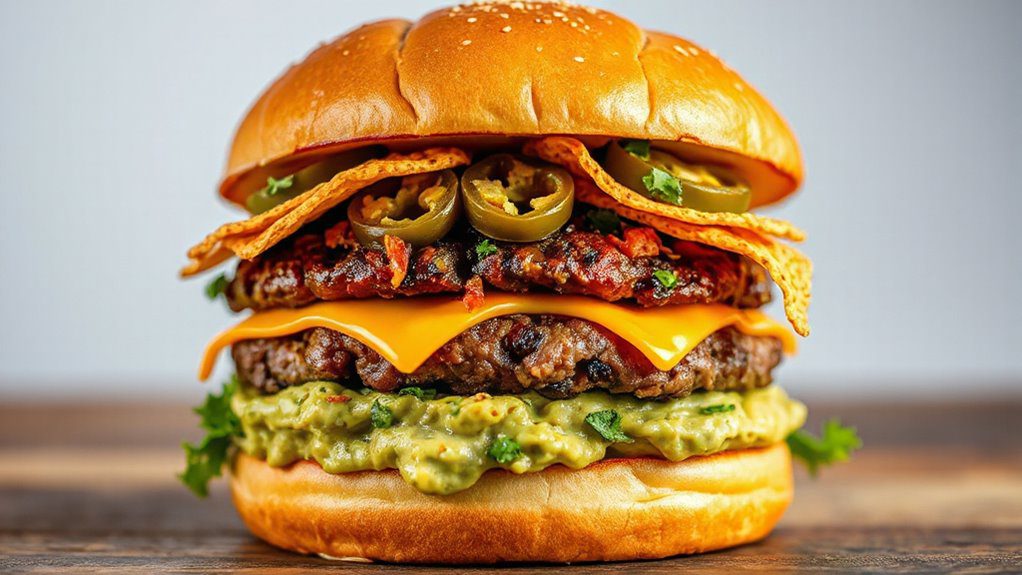 nacho topped tex mex burger nacho topped tex mex burger