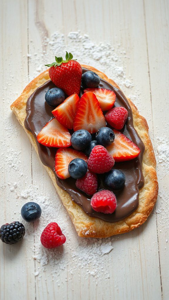 nutella berry dessert flatbread