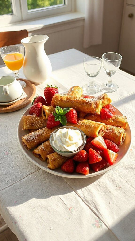 nutella filled french toast rolls